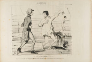 Les Bains à vingt centimes, nouveau style. -Dites donc vieux! l’eau est-elle bonne? Méchant môme, si elle était bonne, on n’en donnerait pas tant pour quatre sous.