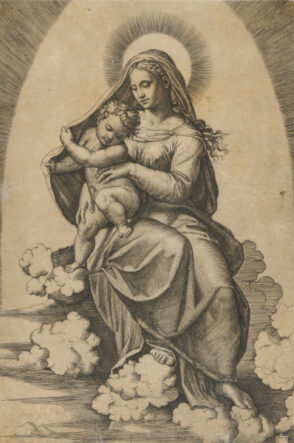 Virgin and Child Seated on Clouds
