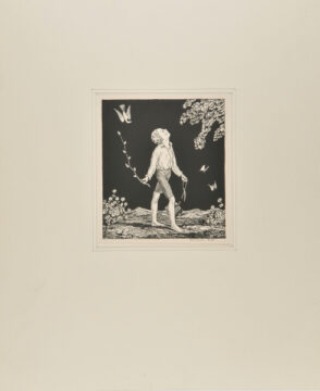 Boy with Books and Bluebird