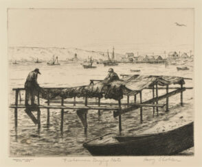 Fishermen Drying Nets