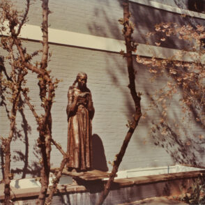Epstein, The Visitation. Photograph taken in The Wurtzburger Sculpture Garden (original site, Timberlane)