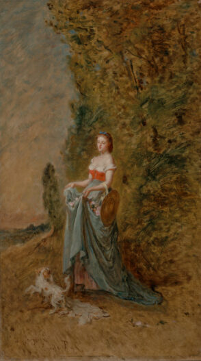 Lady with Dog in Landscape