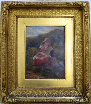 Peasant Girl Holding a Baby