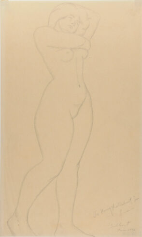 Standing Nude with Raised Arms