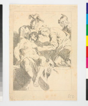 Men Cleaning a Soldier’s Wounds