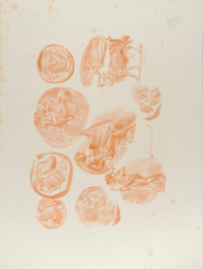 Feuille de neuf médailles antiques