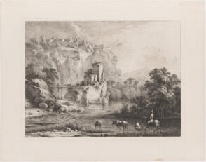 Man on Horseback Fording a River