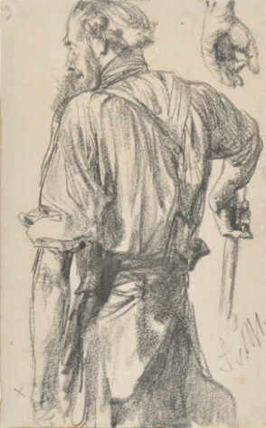 Study of a Factory Worker Seen from Behind and Study of a Left Hand