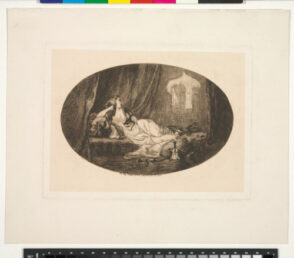 Odalisque couchée dans un harem