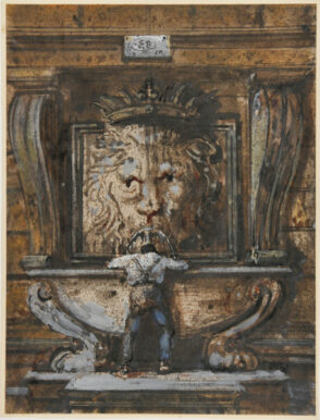 Figure at Lion’s Head Fountain, Rome