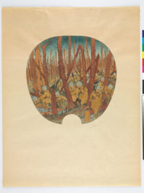 From the series “World War I Infantry Scenes in Japanese Fans”