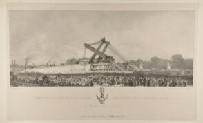 Érection de l’Obelisque de Louqsor sur la Place de la Concorde à Paris, 25 Octobre 1836, à midi