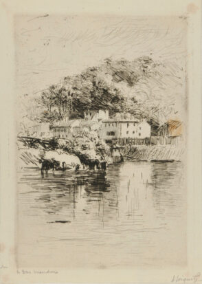 À Bas Meudon, with houses by the river