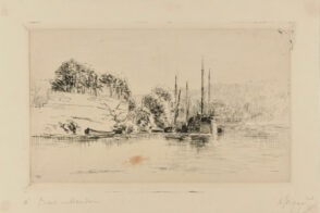 At Bas Meudon, with boats docked