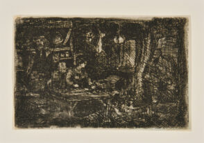 Interior with Woman at a Table and a Man at the Door