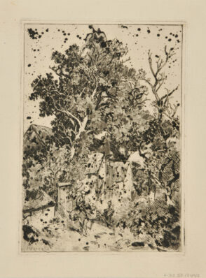 Village Street with Woman on a Donkey