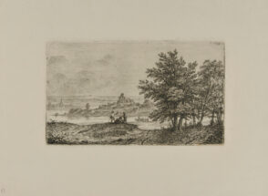 Landscape with town in the background