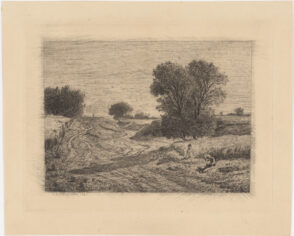 Landscape with Two Figures to the right of the road