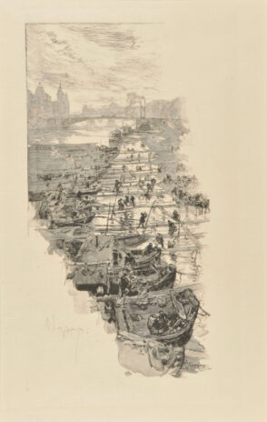 Le Marché aux pommes, vu du Pont Louis-Philippe