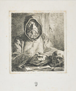 Tête de moine en prière