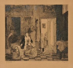 Dutch Interior: Mother with a Cradle