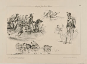 Croquis par divers artistes: No. 23: Soldiers Charging, Monkey Soldier, Soldier Standing, etc.