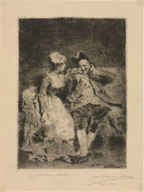 Young Girl Stroking Man’s Cheek