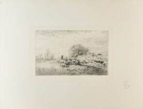 Paysage: Troupeau de porcs