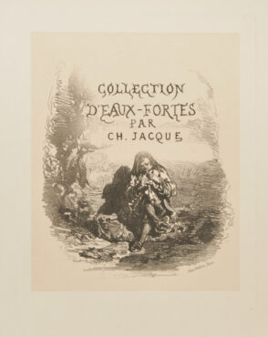 Title plate from the series “Collection d’eaux-fortes par Ch. Jacque”