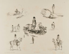 Sheet of sketches: Napoleon standing and on horseback