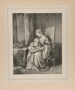 Mother and daughter with lute