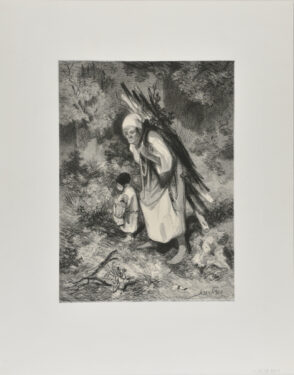 Woman Carrying a Faggot with Child to her Right