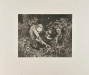 Woman and Child Gathering Wood