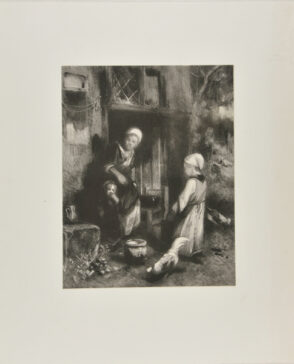 Girls Feeding Chickens