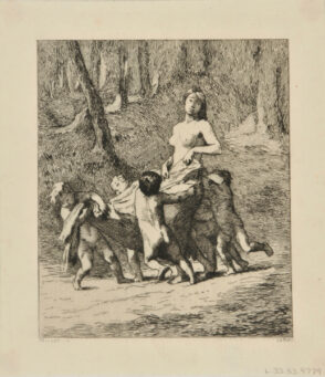 Woman Carried by Cupids