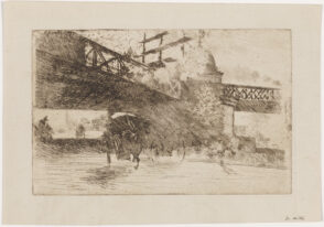 Vue de Londres, sous un pont de chemin de fer