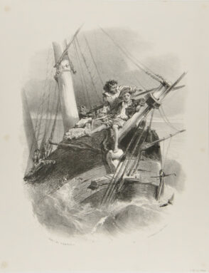Two Men on a Shipwrecked Boat