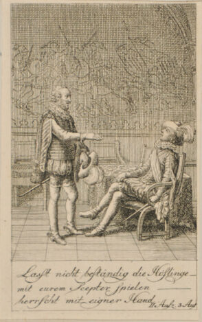 Plate 4 from Marie-Joseph Chénier’s “Bartholomäusnacht” for the “Göttinger Taschenkalender fur das Jahr 1791”