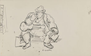 Large Man Sitting with a Guitar