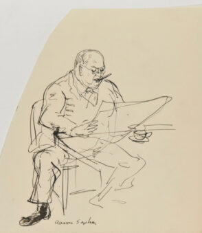 Man with Cigar Reading the Newspaper