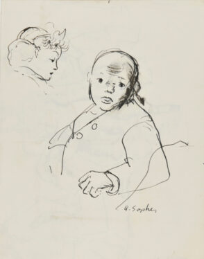 Two Portraits (recto); Street Scene (verso)