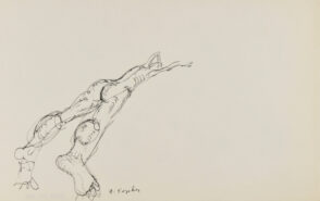 Man Standing, Viewed from Below