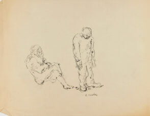 Woman Sitting, Man Standing