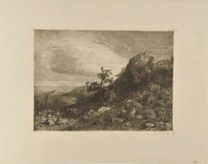 Rocky Landscape with Cliff at Right