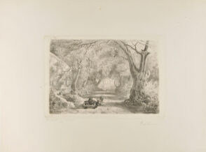 Italian Landscape; Country Road, with Loaded Wagon in Foreground