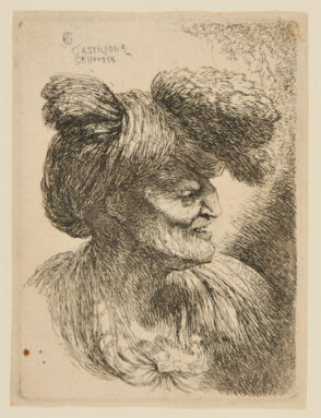 Old Man Wearing Turban Ornamented with Fur, Facing Right