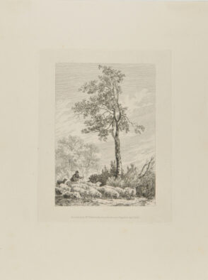 Man with Dog, Driving a Flock of Sheep