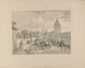 Russian Troops Approaching a Town