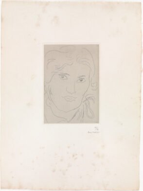 Young Girl, Wavy Ribbons on Left Shoulder