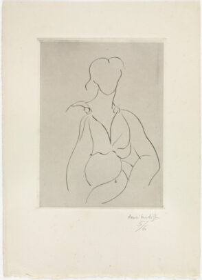 Bust of Woman, Sleeveless Dress